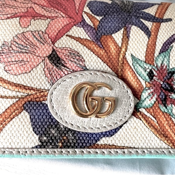 Authentic GUCCI Marmont Flora Canvas Bifold Compact Wallet ❤️ - Picture 6 of 10